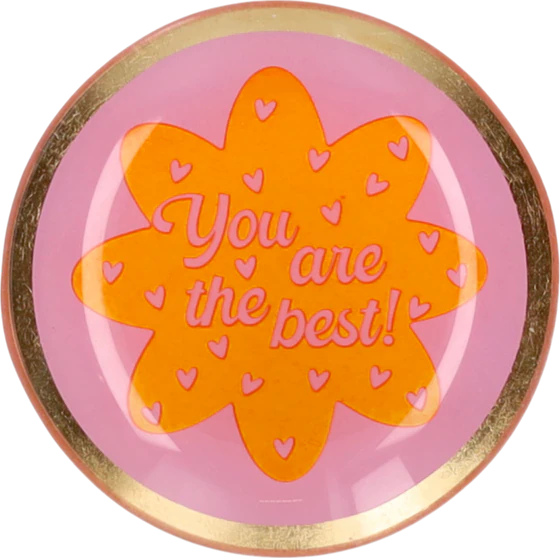 Dekorativer Glasteller Rosa You are the best – GIFTCOMPANY