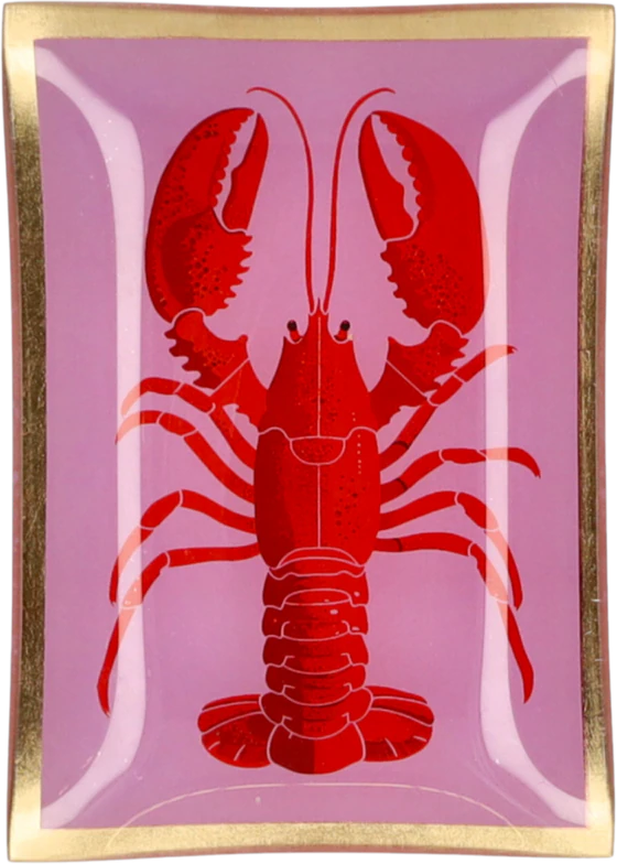 Dekorativer Glasteller Hummer Rosa/Rot GIFTCOMPANY Unikat