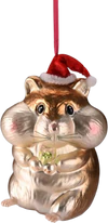 Weihnachtsbaum-Anhänger Hamster braun Glas GIFTCOMPANY