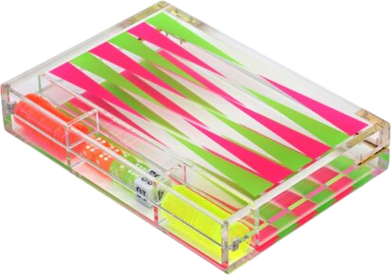 Backgammon-Spielset GIFTCOMPANY Tokio Acryl transparent robust