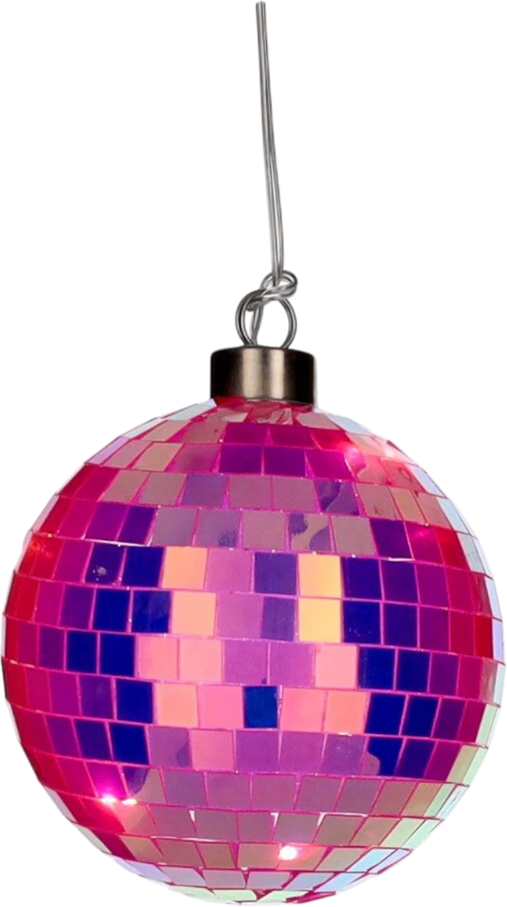 LED-Dekorationskugel GIFTCOMPANY Disco Neon Pink 10cm Glanz