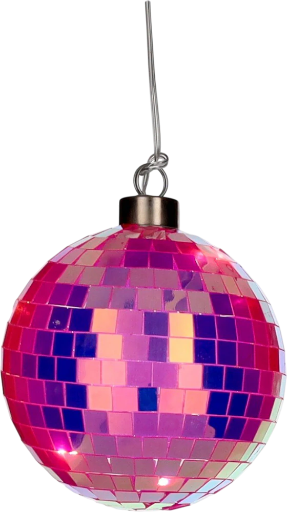 LED-Dekorationskugel GIFTCOMPANY Disco Neon Pink 10cm Glanz