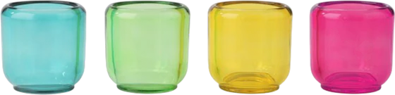 Windlicht Glas Set GIFTCOMPANY Jacquard bunt 4er Set