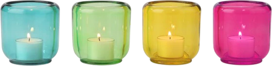 Windlicht Glas Set GIFTCOMPANY Jacquard bunt 4er Set