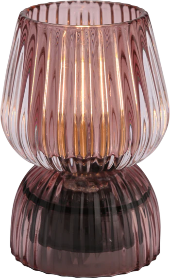 Tischleuchte Glas Rosa Jacquard GIFTCOMPANY – Modern & Handgefertigt