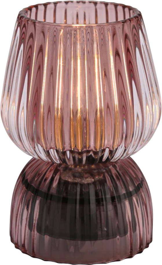 Tischleuchte Glas Rosa Jacquard GIFTCOMPANY – Modern & Handgefertigt