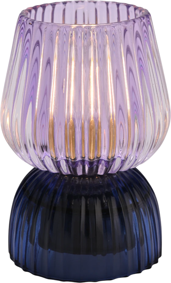 Tischleuchte Glas GIFTCOMPANY Jacquard Lila Geriffelt