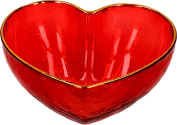 Dekoschale Herz Glas rot GIFTCOMPANY L'amour M Handgefertigt