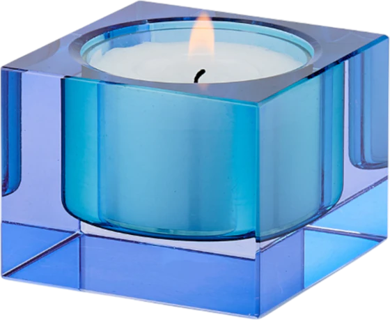 Teelichthalter Kristallglas XS Blau – Funkelnde Lichtreflexe von GIFTCOMPANY