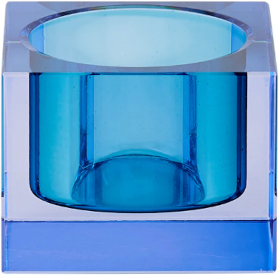 Teelichthalter Kristallglas XS Blau – Funkelnde Lichtreflexe von GIFTCOMPANY