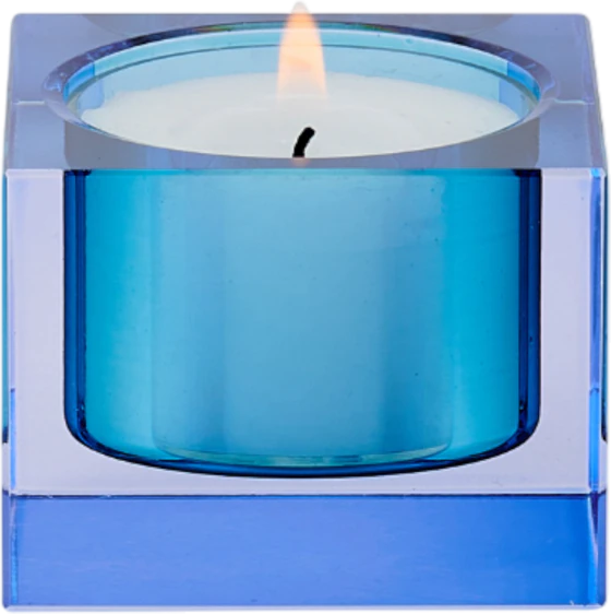 Teelichthalter Kristallglas XS Blau – Funkelnde Lichtreflexe von GIFTCOMPANY