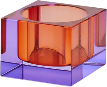 Teelichthalter Kristallglas Sari XS Lila/Orange – GIFTCOMPANY