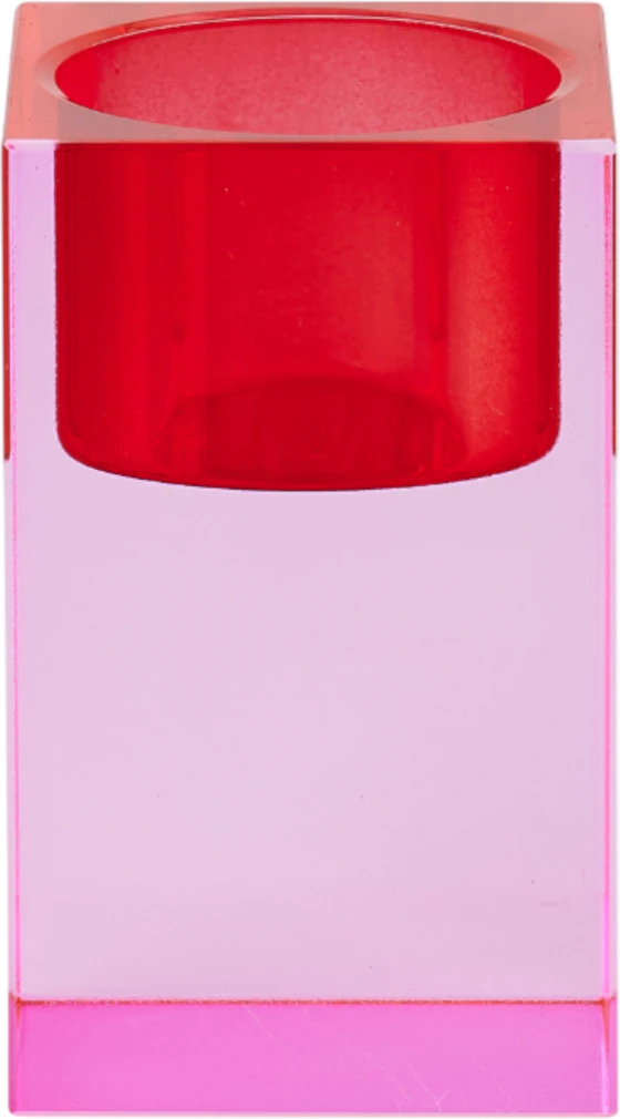Teelichthalter Kristallglas Sari Rosa/Rot – GIFTCOMPANY