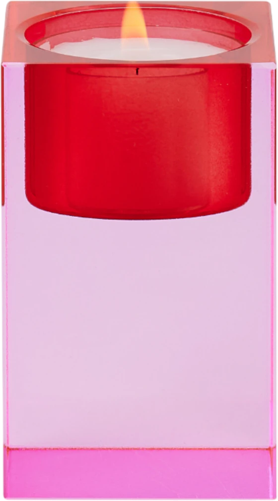Teelichthalter Kristallglas Sari Rosa/Rot – GIFTCOMPANY