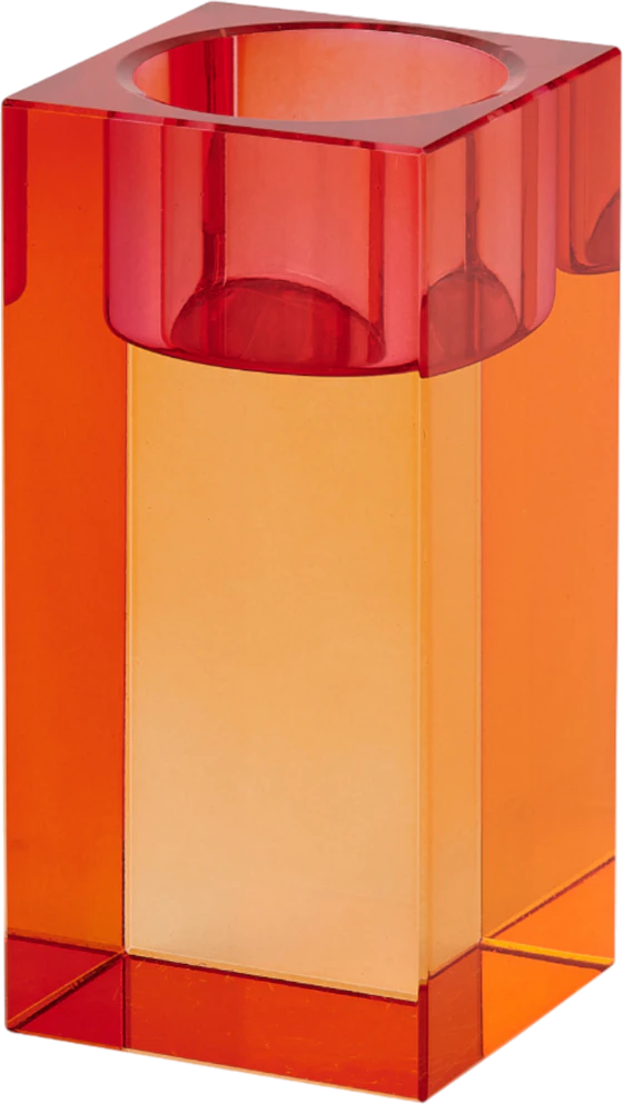 Teelichthalter Kristallglas Sari Orange Rosa – Handgefertigt von GIFTCOMPANY