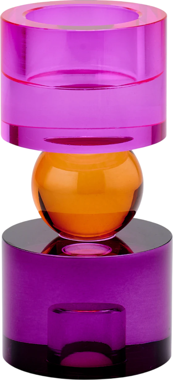 Teelichthalter Kristallglas Sari pink/orange/lila GIFTCOMPANY