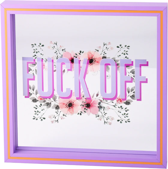 Wandbild Glas Fuck Off Lila – GIFTCOMPANY Love Frames