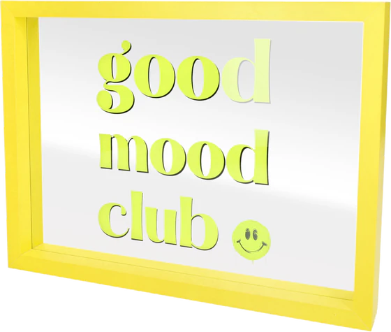 Glasbild MDF-Rahmen Gelb Good Mood Club – GIFTCOMPANY