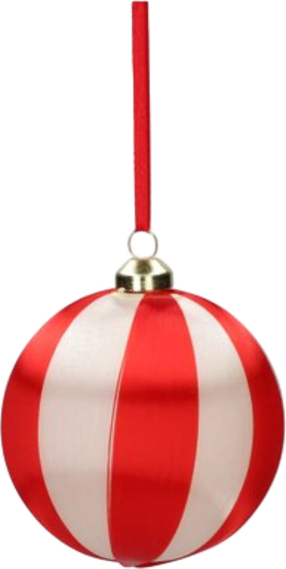 Christbaumkugel 8cm Streifen rot/weiß – GIFTCOMPANY bruchsicher