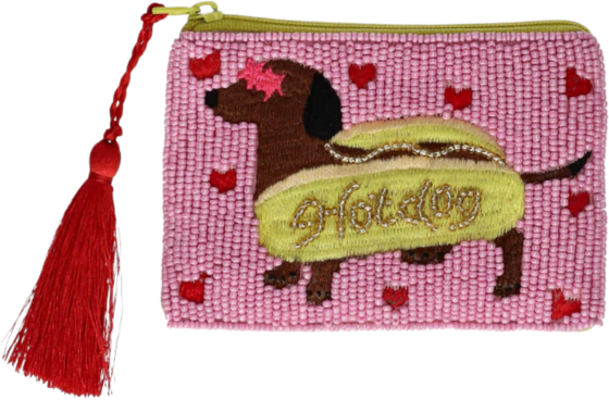 Kleine Kosmetiktasche Hot Dog Rosa XS Baumwolle – GIFTCOMPANY