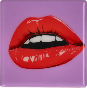 Untersetzer Terrakotta Lila Lippen Pop-Art GIFTCOMPANY