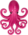 Wanddekoration Oktopus Pink GIFTCOMPANY – Auffälliges Kunstharz Design