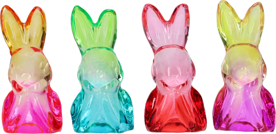 Dekorative Hasen-Büste Glas GIFTCOMPANY Neonfarben Unikat