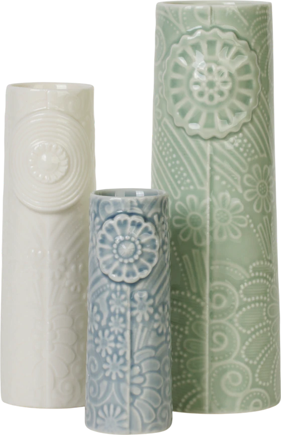 Keramikvasen-Set Dottir Nordic Design Ocean View Unikate