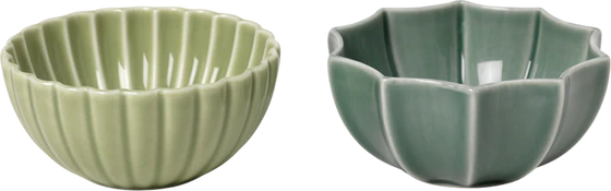 Set aus zwei Schalen Dottir Nordic Design Samsurium Wasabi Spruce