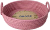 Runder Brotkorb Raffia Pink DANCE - Rice by Rice Unikat
