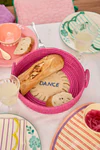 Runder Brotkorb Raffia Pink DANCE - Rice by Rice Unikat