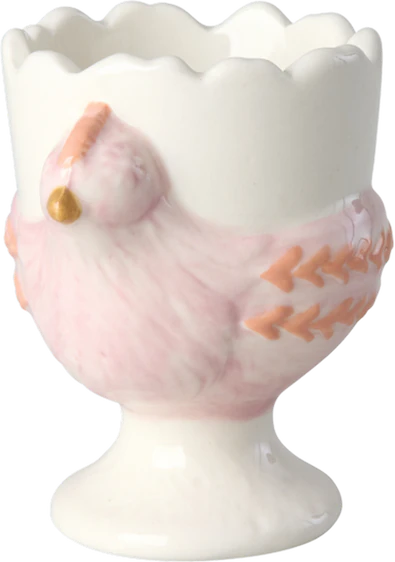 Eierbecher Keramik Huhn Rosa Rice by Rice – Handbemalt Unikat