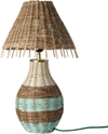 Tischleuchte Rattan Rice by Rice – Brownish Stripes E27 Unikat