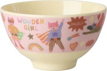 Kleine Schale Melamin 300 ml Pink Hero Print Rice by Rice