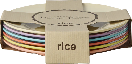 Essteller-Set Melamin 6-tlg Glory Days Rice by Rice bruchfest
