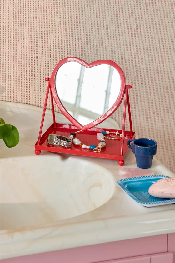 Wandspiegel Herzform Rot Rice by Rice – Metall Eyecatcher