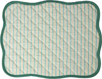 Gestepptes Platzset Rice by Rice Mintgrün Scallop Rand