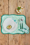 Gestepptes Platzset Rice by Rice Mintgrün Scallop Rand