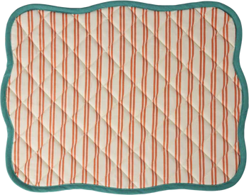 Gestepptes Platzset Rice by Rice – Orange Streifen Mint Rückseite