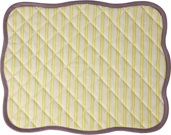 Gestepptes Platzset Rice by Rice Gelbe Streifen Lila Rand