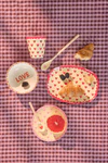 Rechteckiger Melaminteller Rice by Rice Red Kiss Herzchen