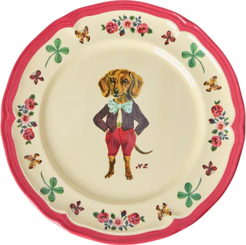 Dessertteller Melamin Rice by Rice Nathalie Lété Rot Vintage