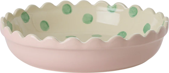 Kleine Auflaufform Rice by Rice Zweifarbig Rosa Grünpunkte