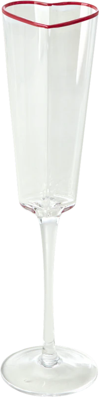Champagnerglas Herzform 155 ml Rice by Rice roter Rand