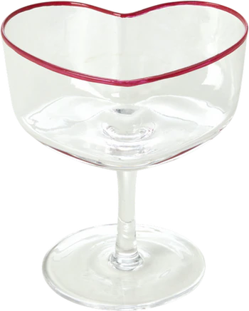 Champagnerschale Glas Herzform 200 ml Rot Rice by Rice
