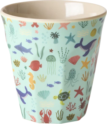 Kinderbecher Melamin 160ml Blau Ozean Rice by Rice