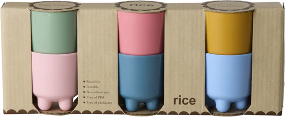 Eierbecher-Set Rice by Rice Melamin bunt 6er-Pack robust