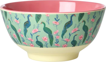 Melamin-Schale Peacock Print 700 ml Rice by Rice BPA-frei