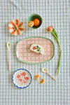 Rechteckiger Melaminteller Rice by Rice – Kariertes Design BPA-frei