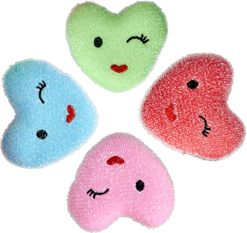 Küchenschwämme Herzform Rice by Rice – 4 Farben Set, sanft & langlebig